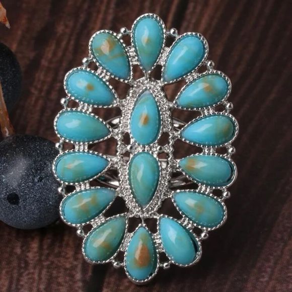Emery Rose Turquoise Western Cluster Fashion Ring - Picture 3 of 3